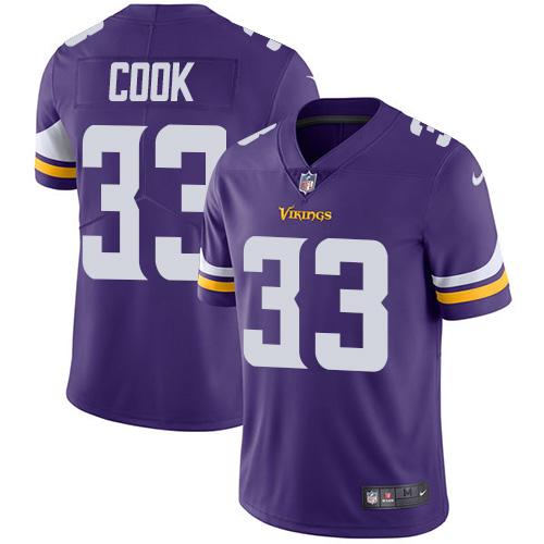 Nike Vikings #33 Dalvin Cook Purple Team Color Men's Stitched NFL Vapor Untouchable Limited Jersey